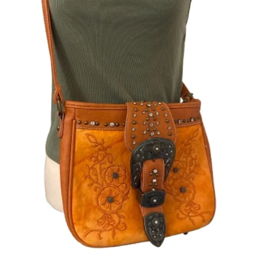 Montana West Orange Saddle Bag Western Studded Swiftie Orange Era Concert - Picture 8 of 13